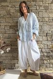 Inga Stretch Poplin Cotton Barrel Pant White